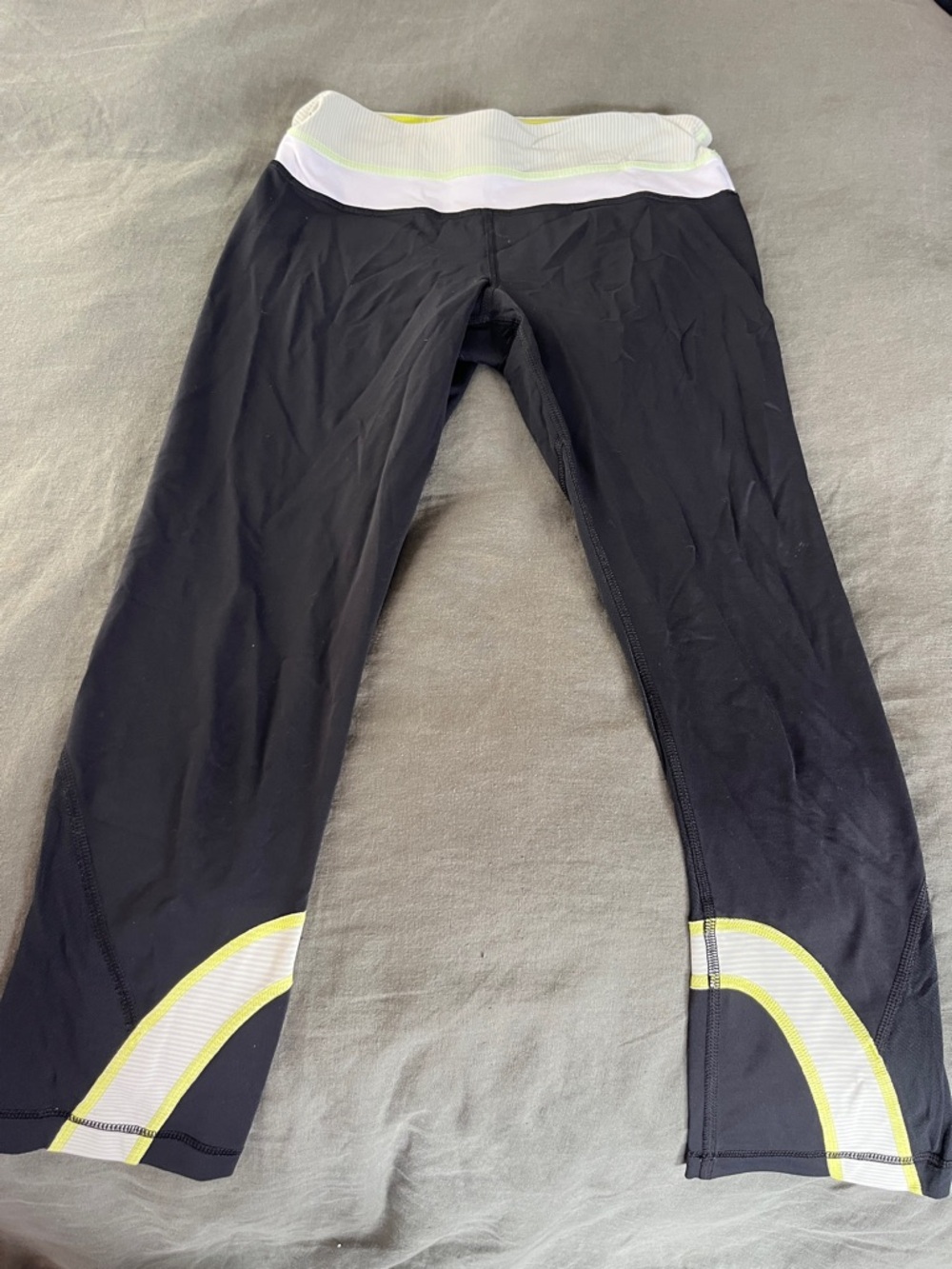 lululemon athletica Black Track Joggers with White & Yellow Accents